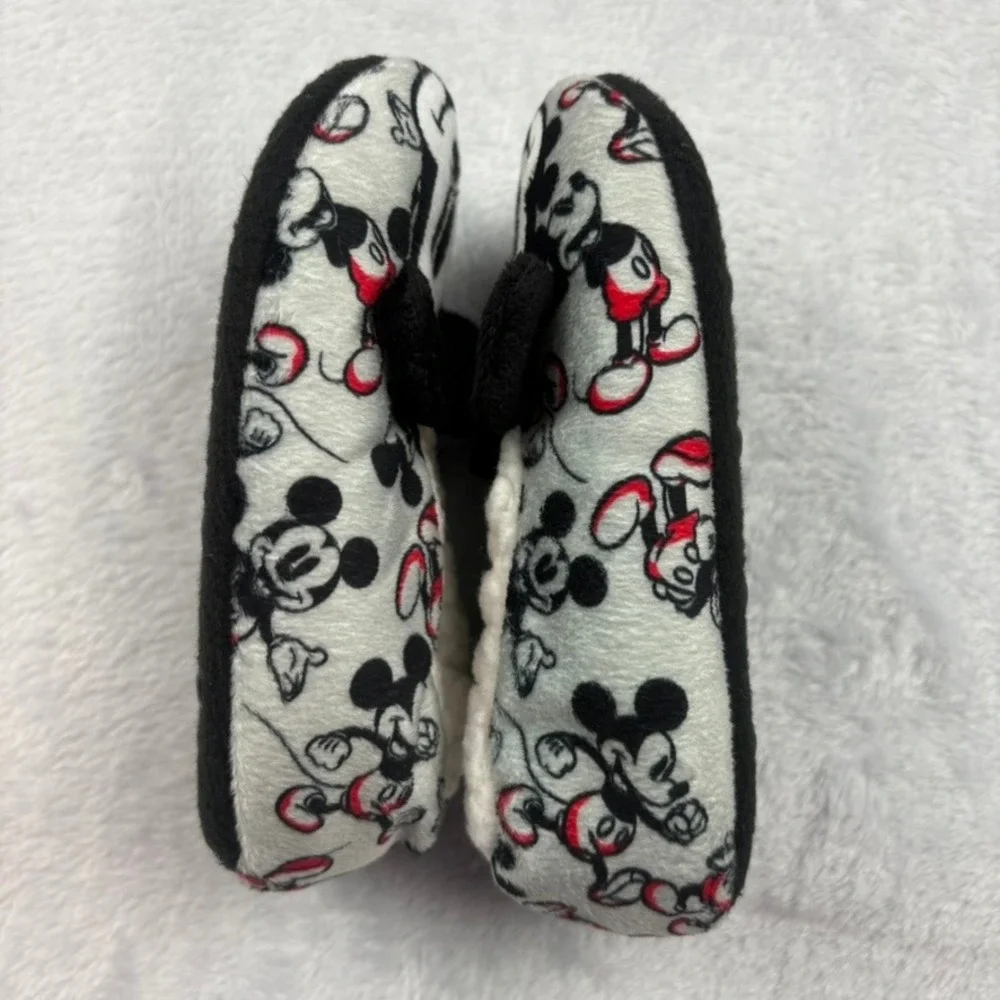Mickey Mouse Slippers Fuzzy Plush Slip On House Shoes Kids Disney Fuzzy CozyREAD